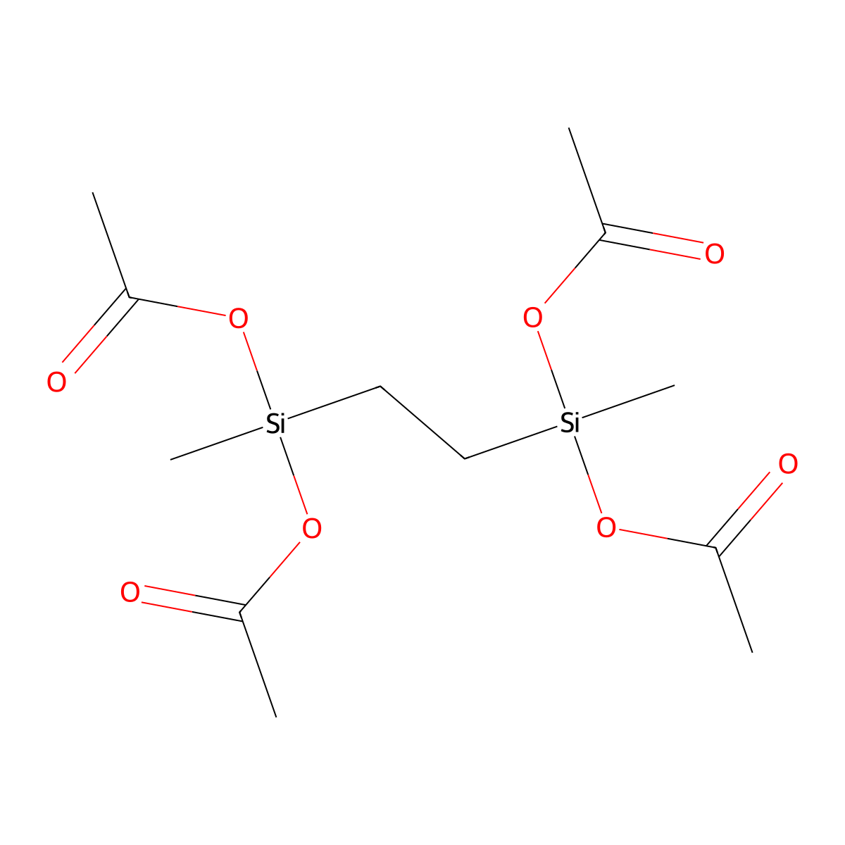 Bis(diacetoxymethyl)ethylenesilane molecular structure, CAS 14971-02-9