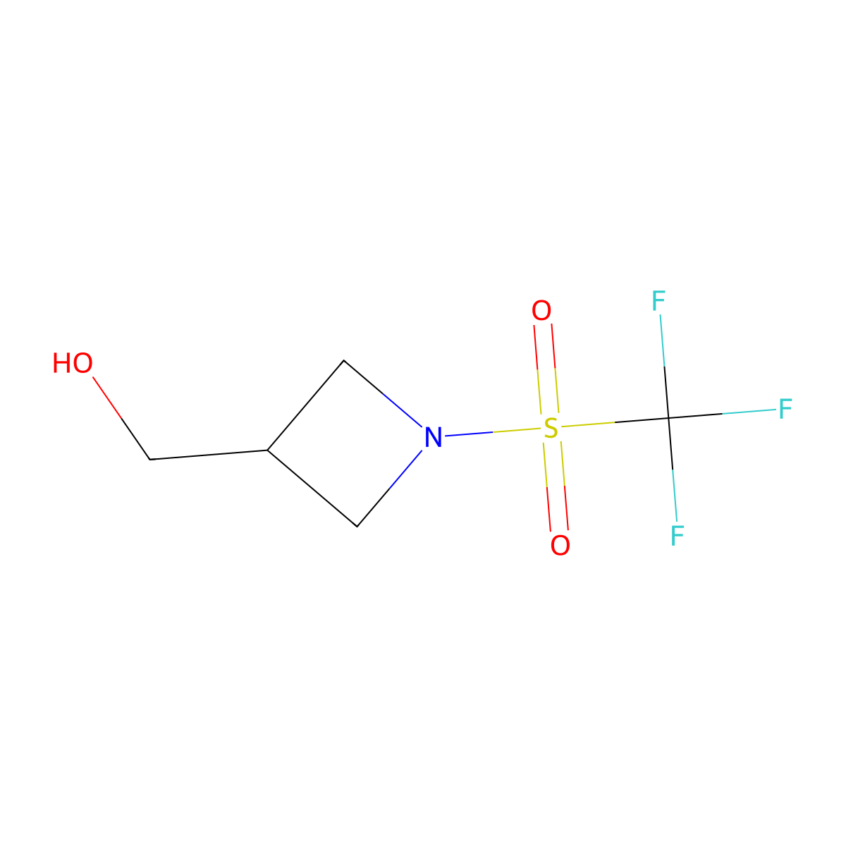 (1-Trifluoromethanesulfonylazetidin-3-yl)methanol molecular structure, CAS 1497101-94-6