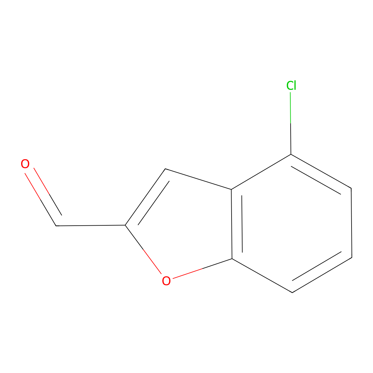 4-Chloro-1-benzofuran-2-carbaldehyde molecular structure, CAS 1497131-45-9