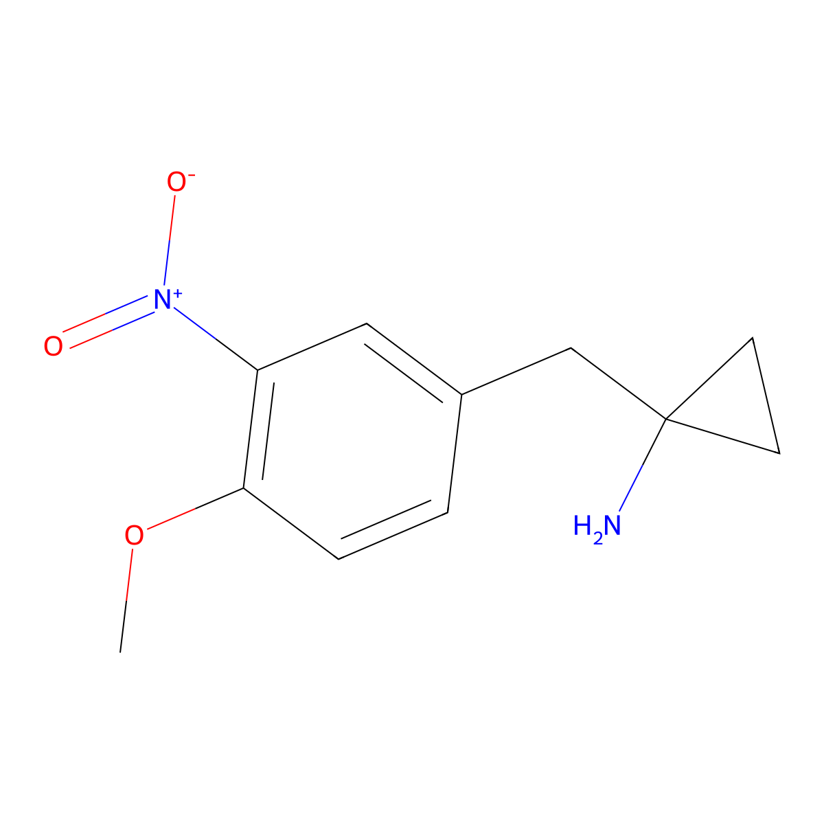 1-(4-Methoxy-3-nitrobenzyl)cyclopropan-1-amine molecular structure, CAS 1497140-21-2
