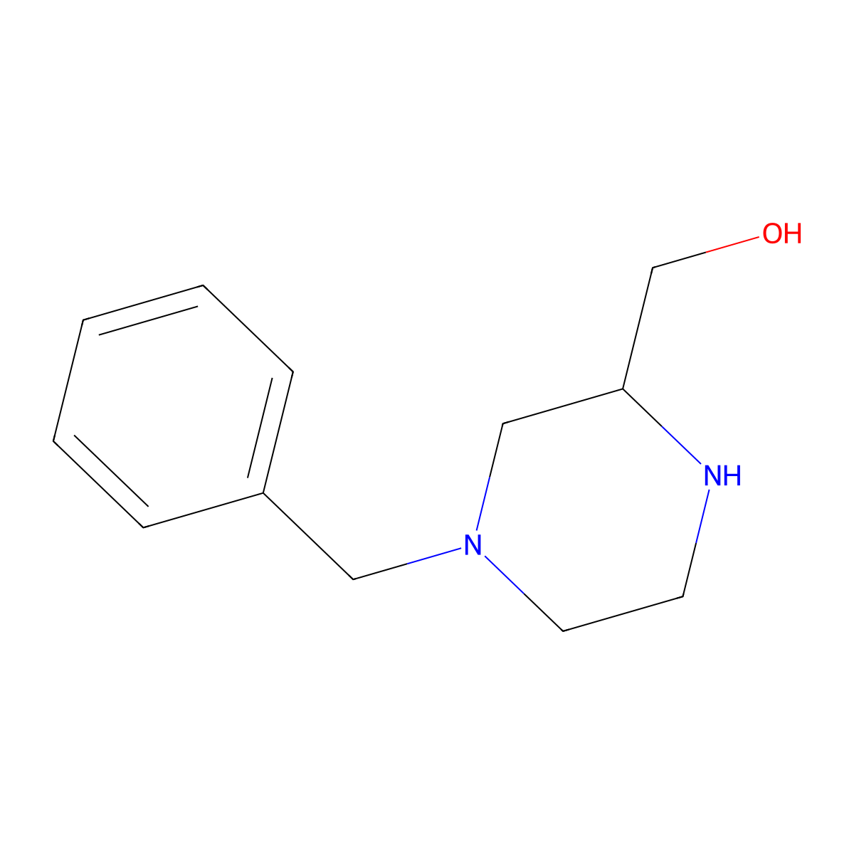 (R)-4-benzyl-2-hydroxymethylpiperazine molecular structure, CAS 149715-46-8