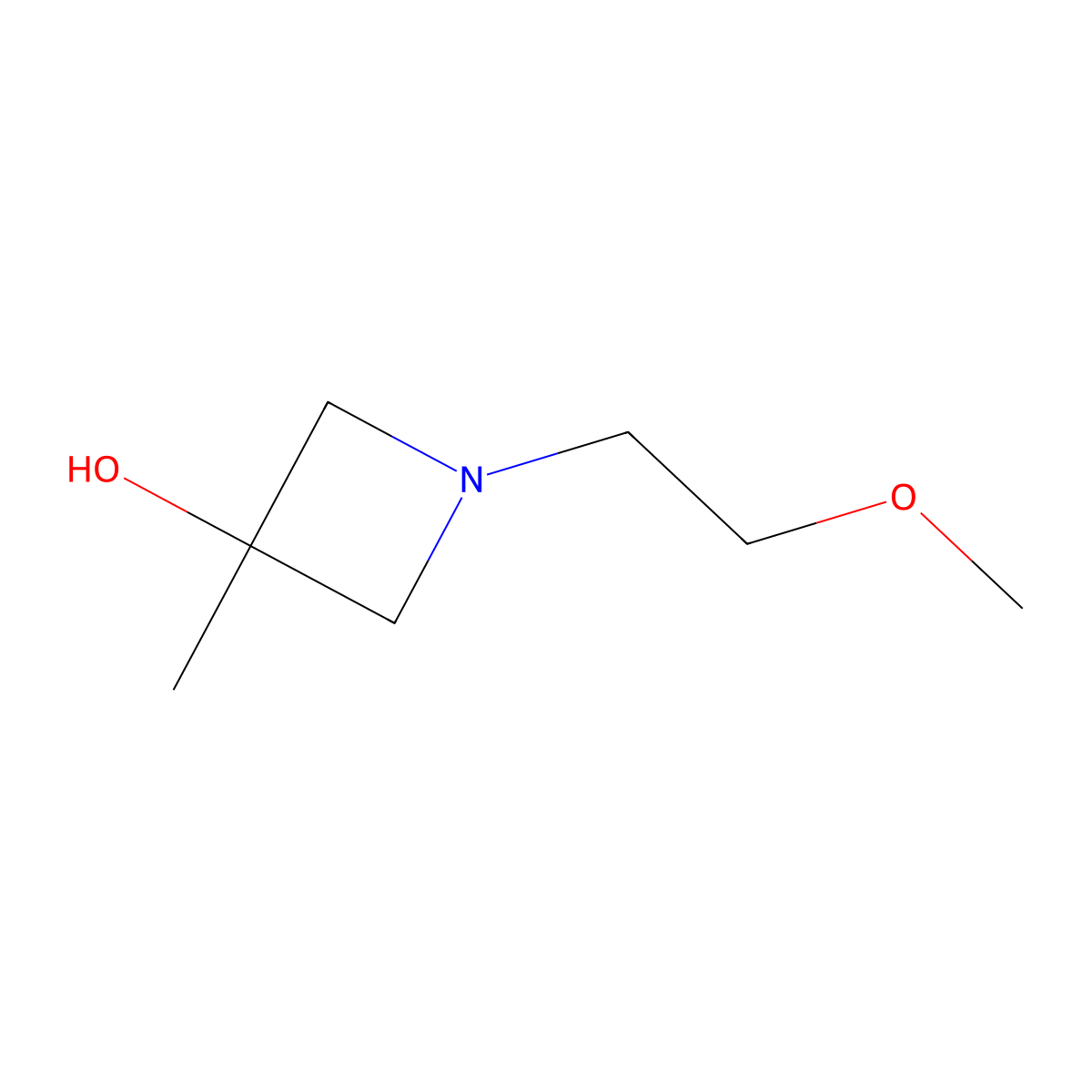 1-(2-Methoxyethyl)-3-methylazetidin-3-ol molecular structure, CAS 1497153-96-4
