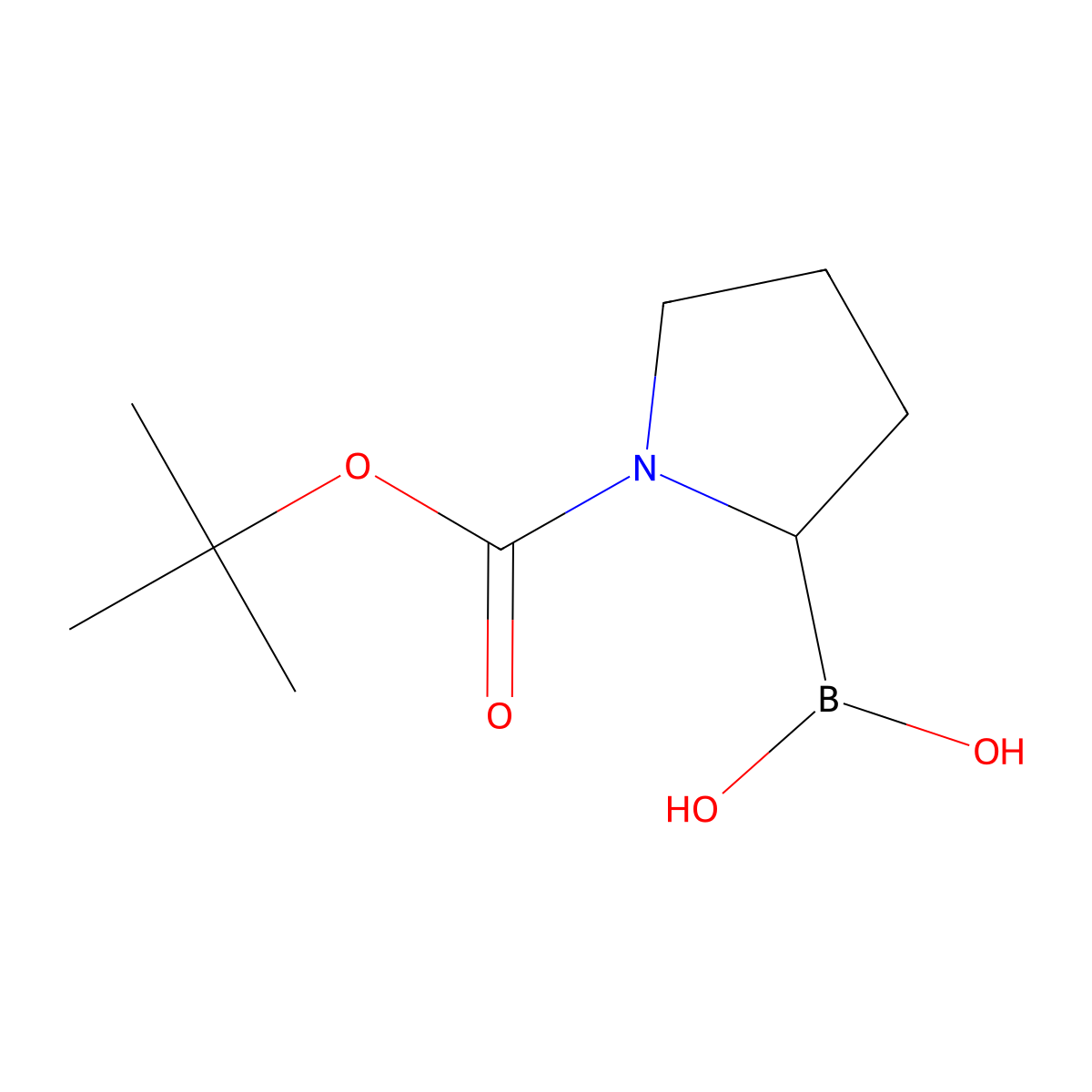 N-Boc-Pyrrolidin-2-(R)-ylboronic acid molecular structure, CAS 149716-78-9
