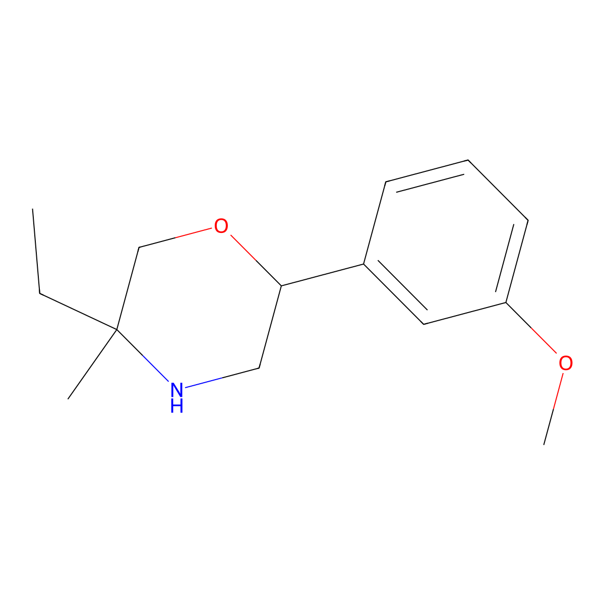 5-Ethyl-2-(3-methoxyphenyl)-5-methylmorpholine molecular structure, CAS 1497161-68-8