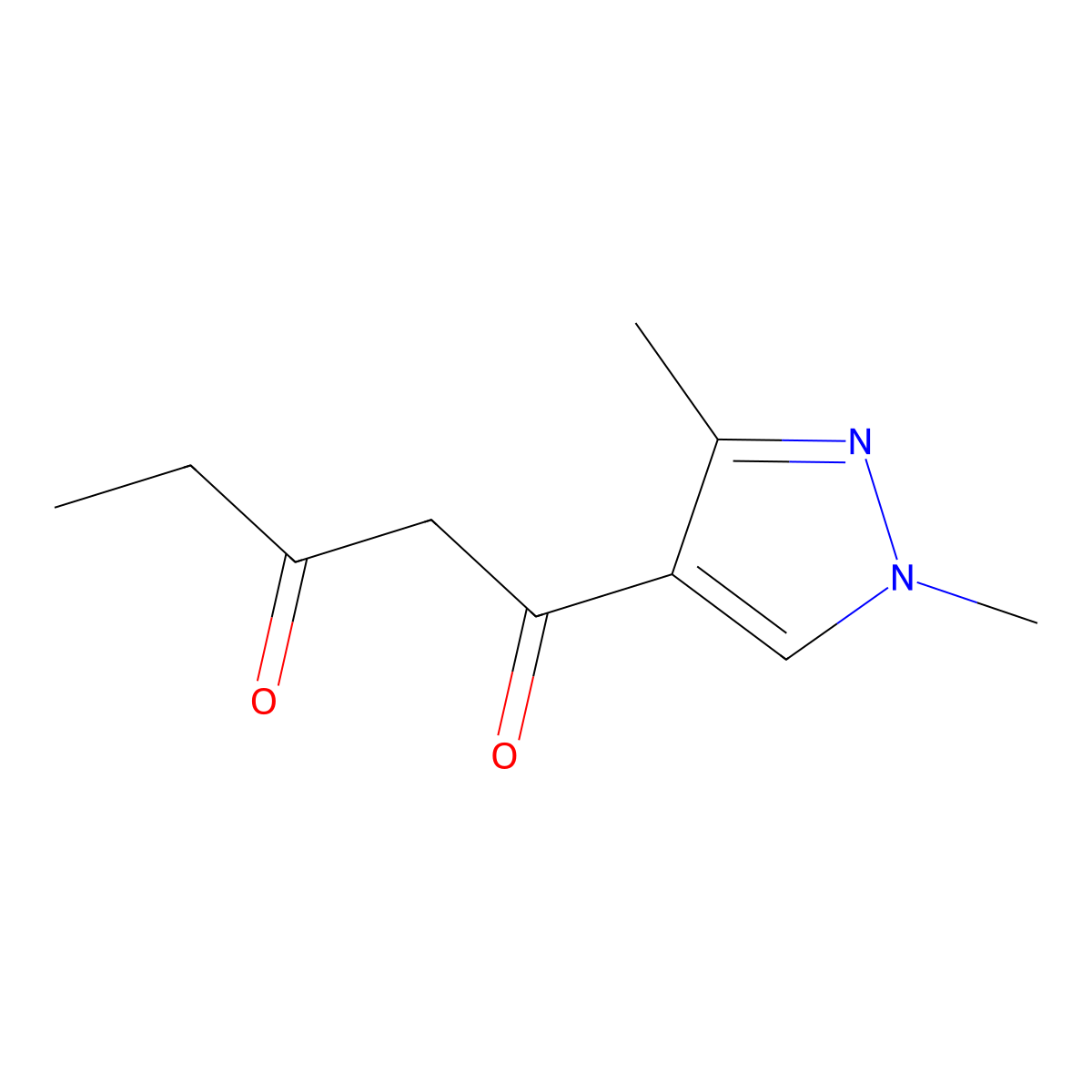 1-(1,3-Dimethyl-1h-pyrazol-4-yl)pentane-1,3-dione molecular structure, CAS 1497162-81-8