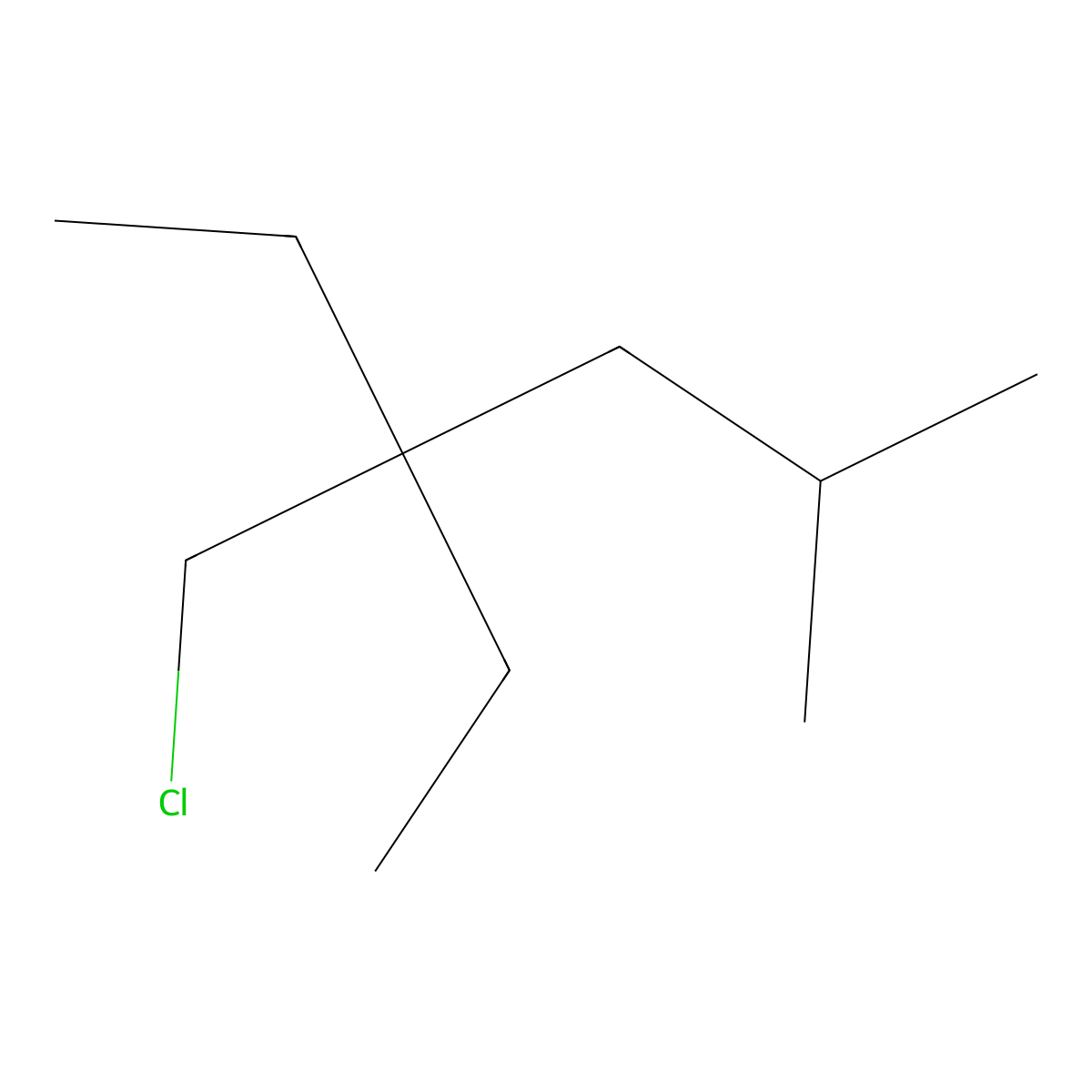 4-(Chloromethyl)-4-ethyl-2-methylhexane molecular structure, CAS 1497180-84-3