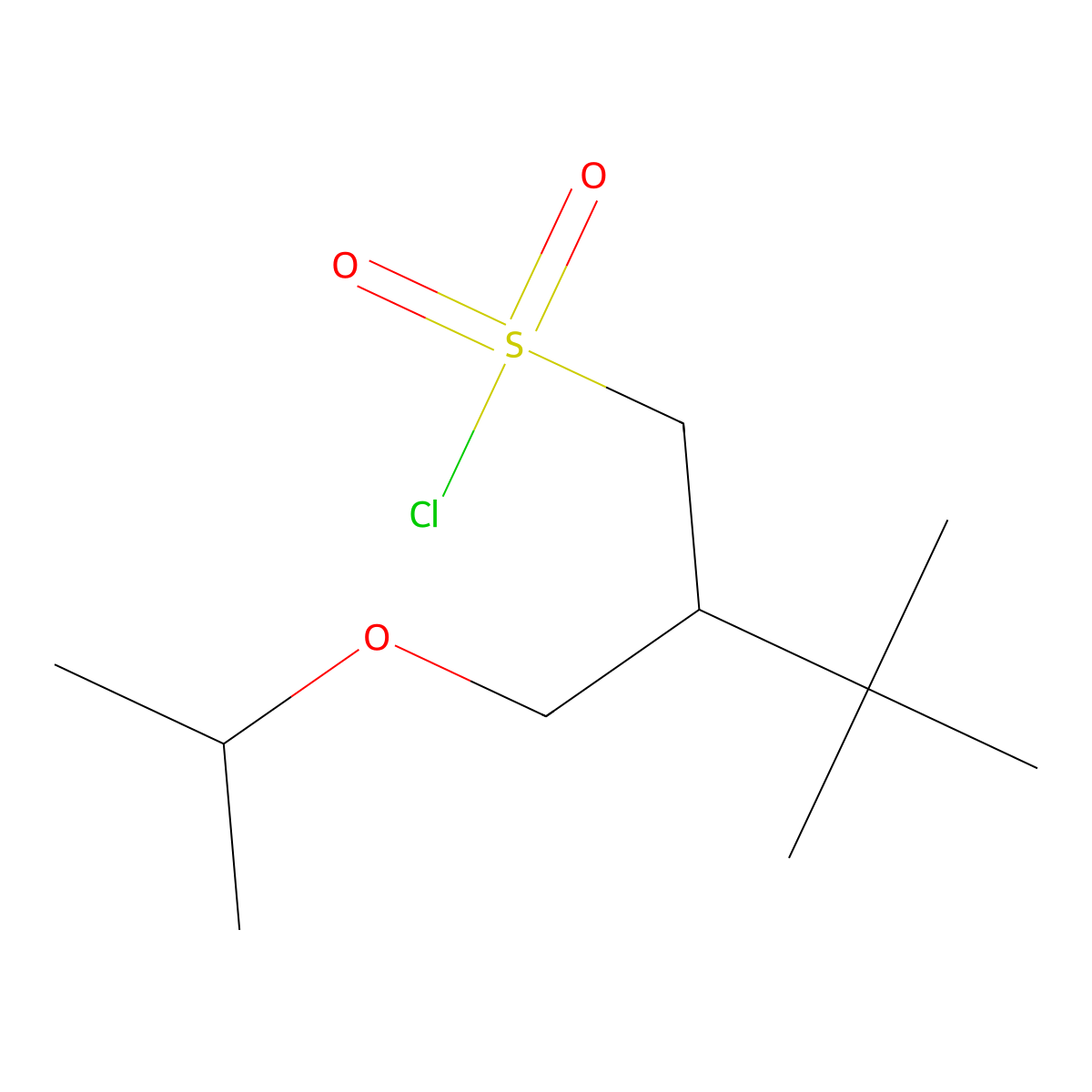 2-(Isopropoxymethyl)-3,3-dimethylbutane-1-sulfonyl chloride molecular structure, CAS 1497181-78-8