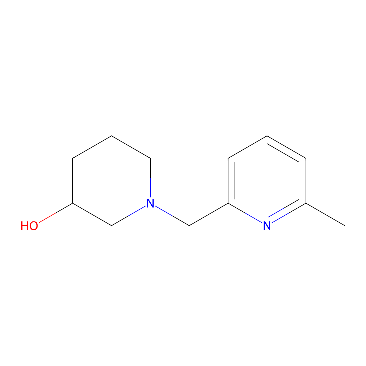 1-[(6-Methylpyridin-2-yl)methyl]piperidin-3-ol molecular structure, CAS 1497182-34-9