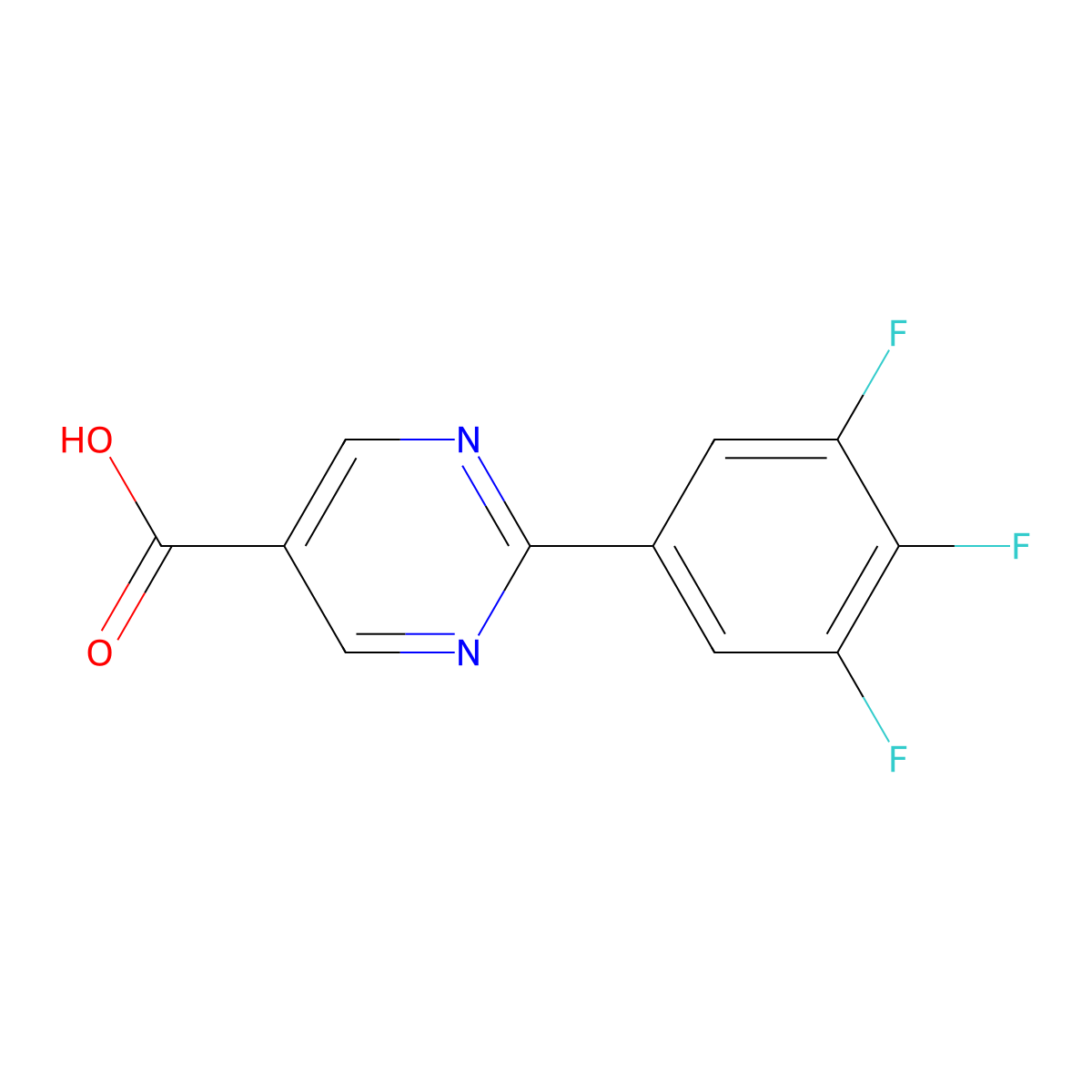2-(3,4,5-Trifluorophenyl)pyrimidine-5-carboxylic acid molecular structure, CAS 1497184-84-5