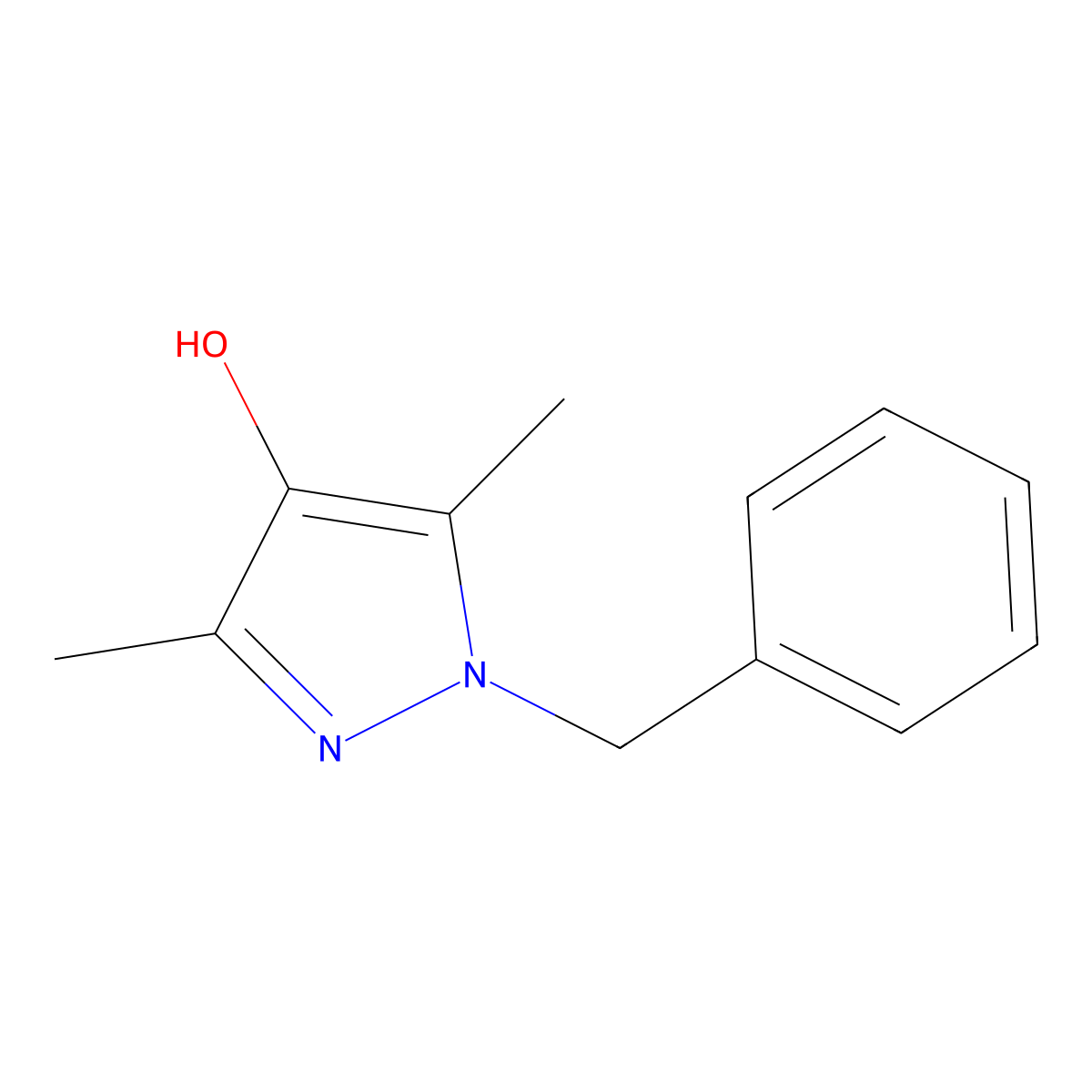1-Benzyl-3,5-dimethyl-1H-pyrazol-4-ol molecular structure, CAS 1497186-63-6