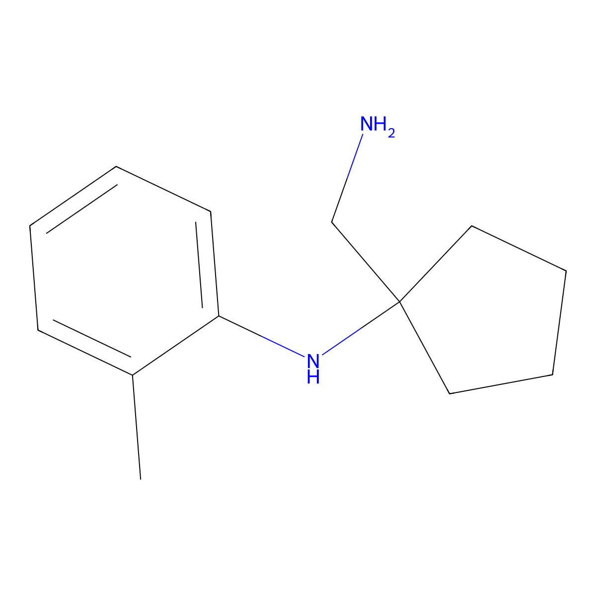 N-[1-(aminomethyl)cyclopentyl]-2-methylaniline molecular structure, CAS 1497196-00-5