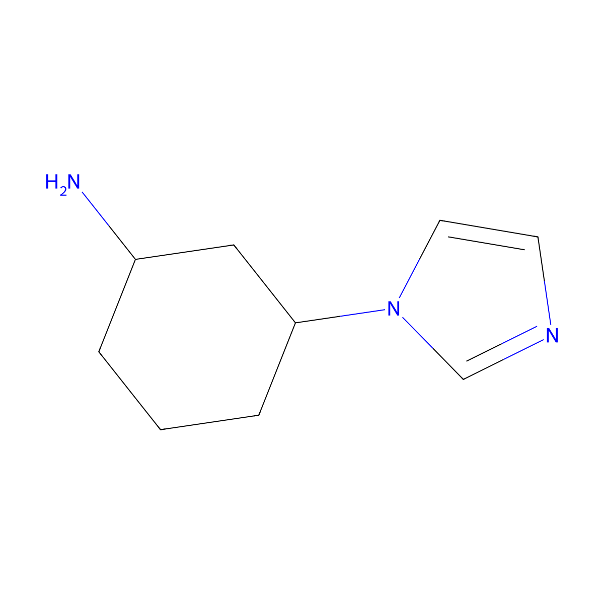 3-(1H-imidazol-1-yl)cyclohexan-1-amine molecular structure, CAS 1497207-17-6