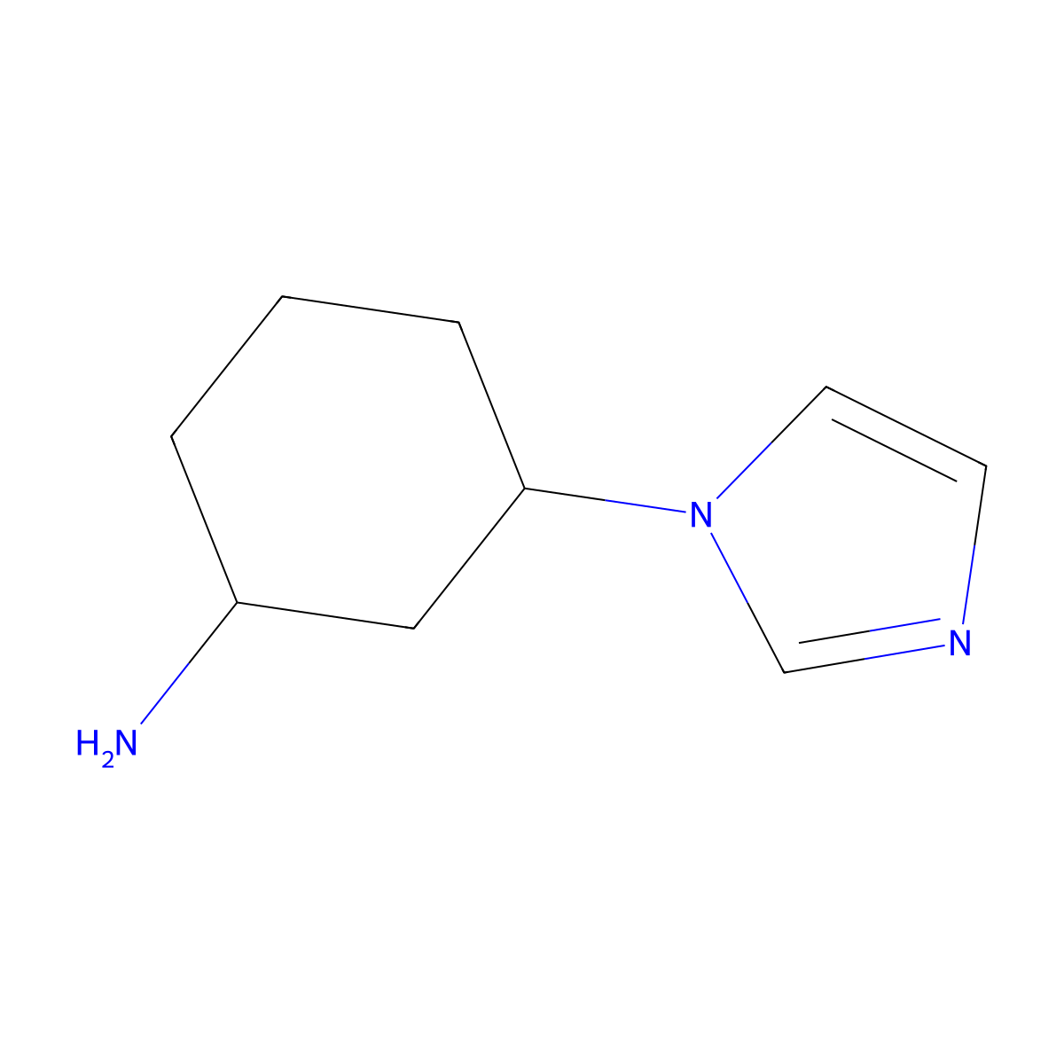3-(1H-imidazol-1-yl)cyclohexan-1-amine molecular structure, CAS 1497207-17-6