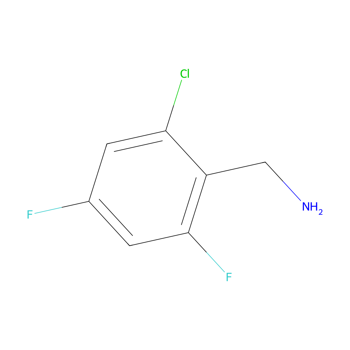 (2-Chloro-4,6-difluorophenyl)methanamine molecular structure, CAS 1497207-44-9