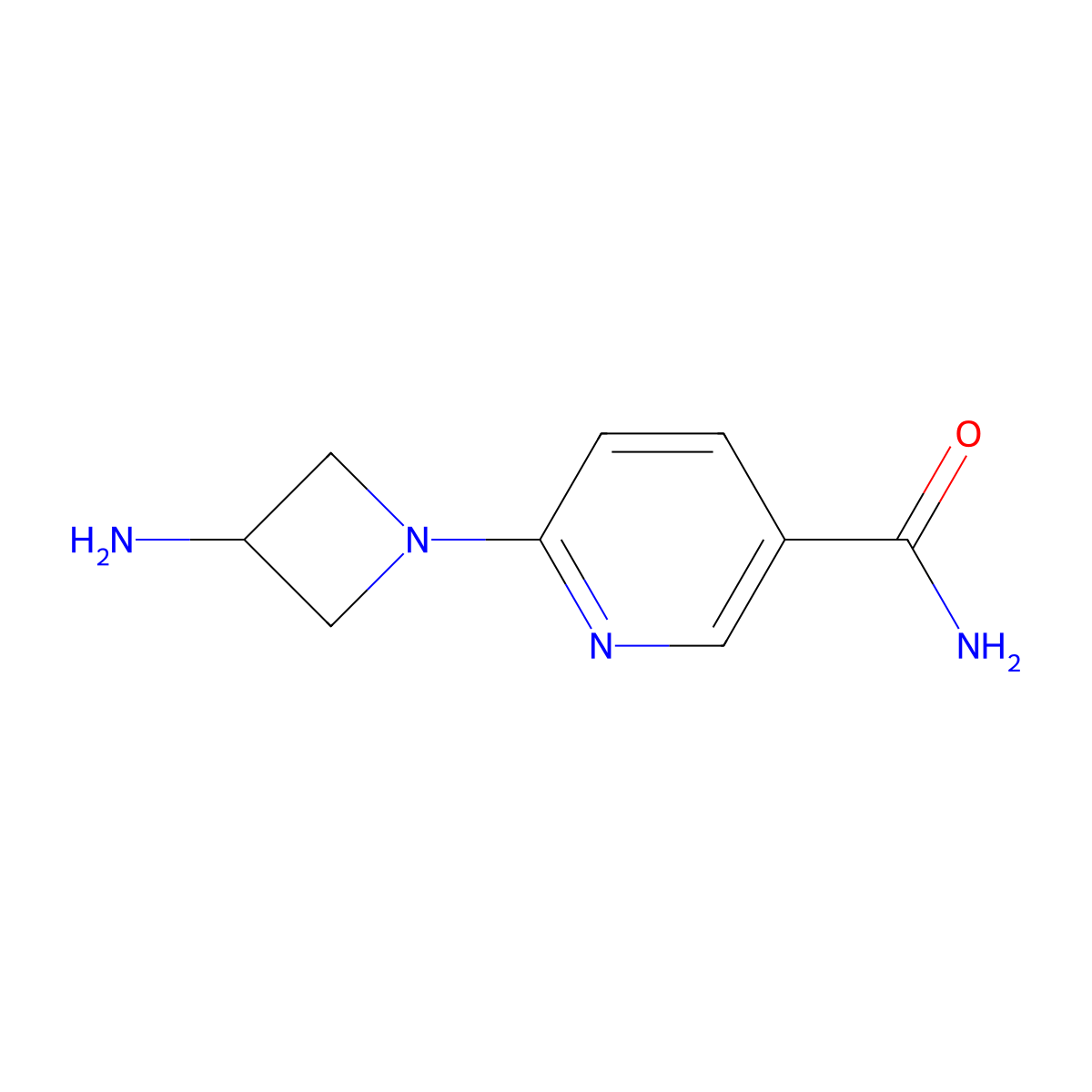 6-(3-Aminoazetidin-1-yl)pyridine-3-carboxamide molecular structure, CAS 1497228-82-6