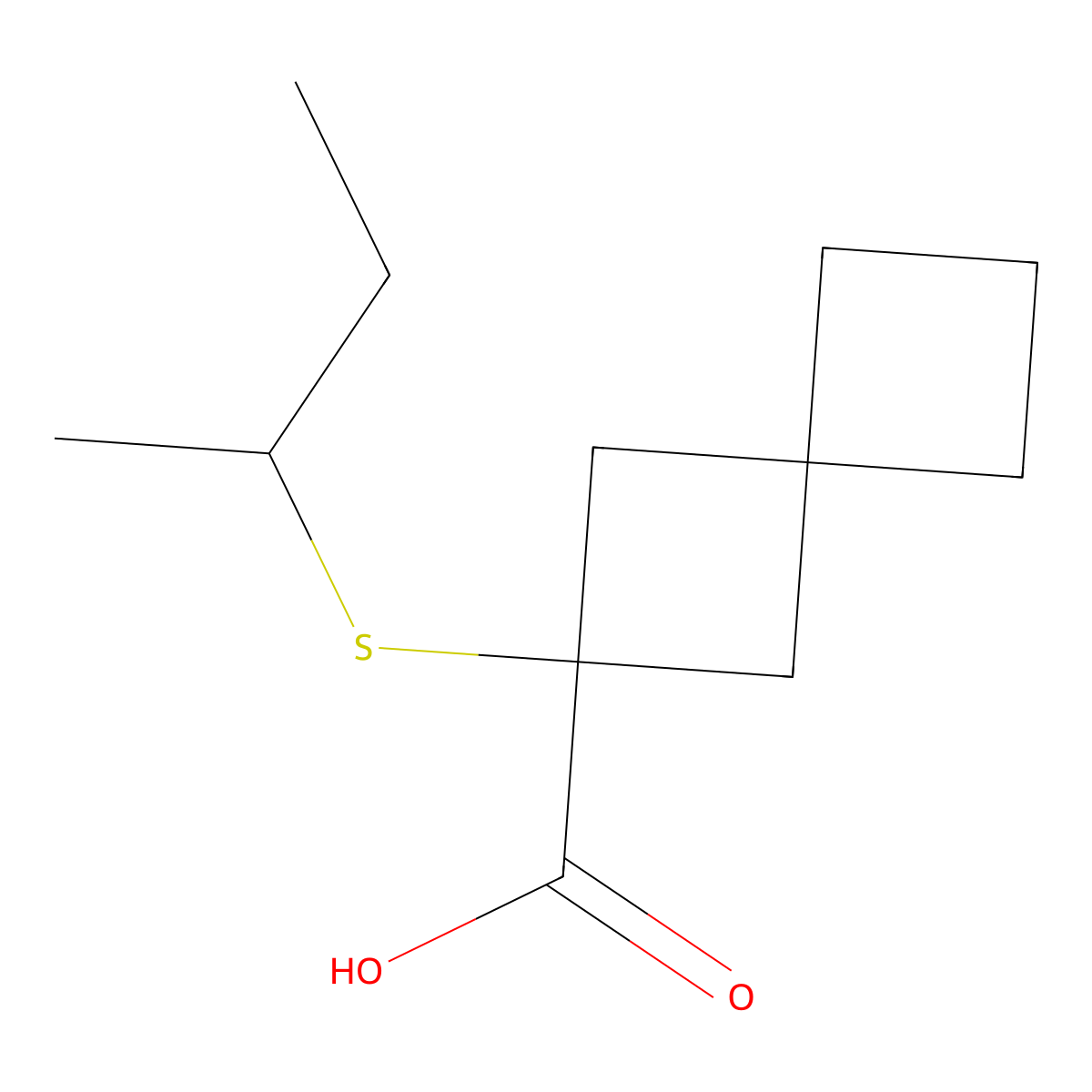 2-(Sec-butylthio)spiro[3.3]heptane-2-carboxylic acid molecular structure, CAS 1497229-62-5