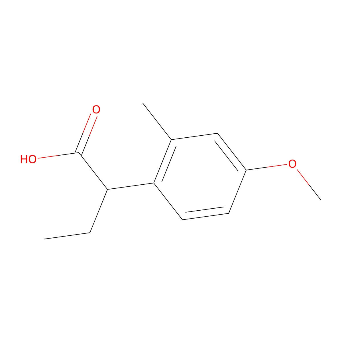 2-(4-Methoxy-2-methylphenyl)butanoic acid molecular structure, CAS 1497231-47-6