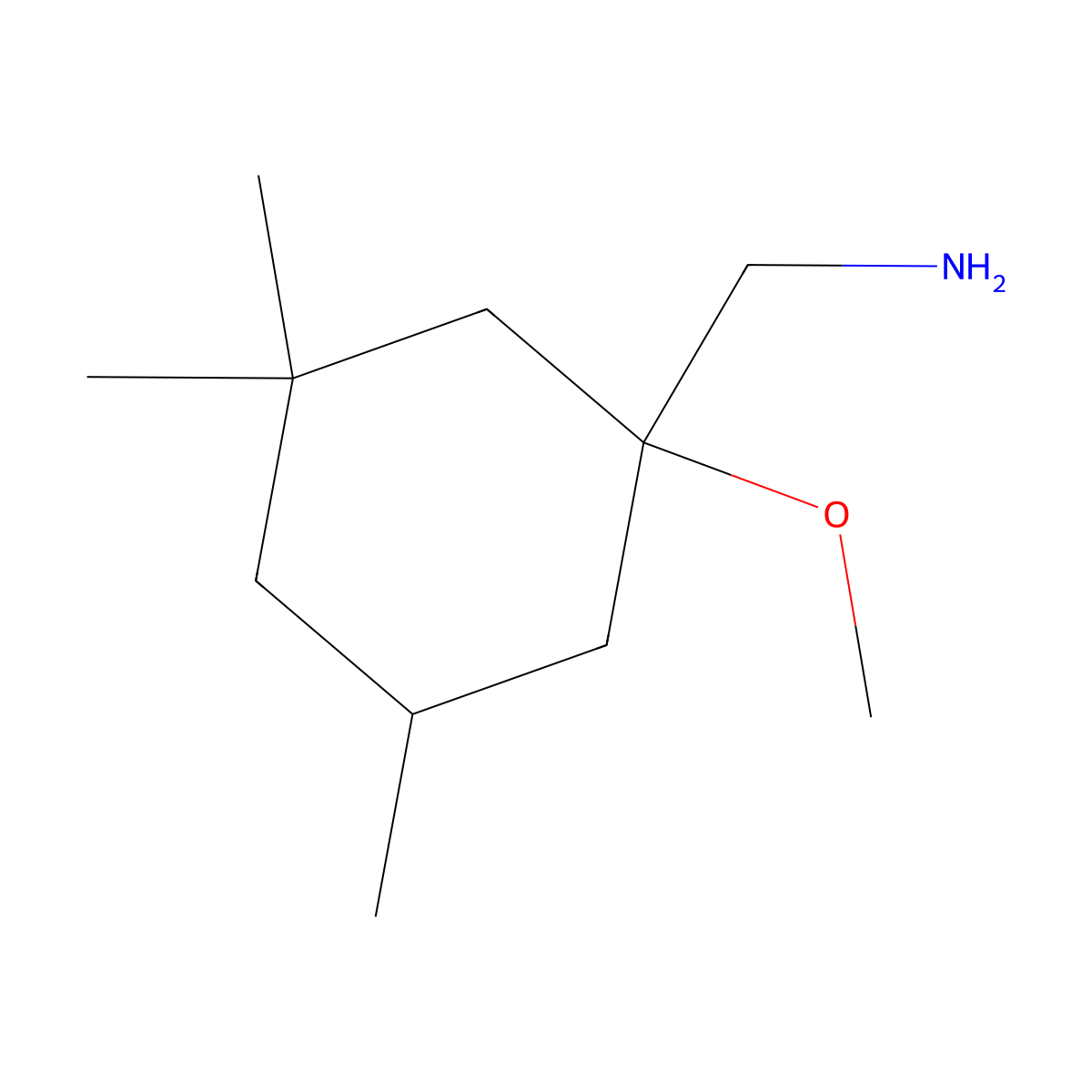 (1-Methoxy-3,3,5-trimethylcyclohexyl)methanamine molecular structure, CAS 1497247-29-6