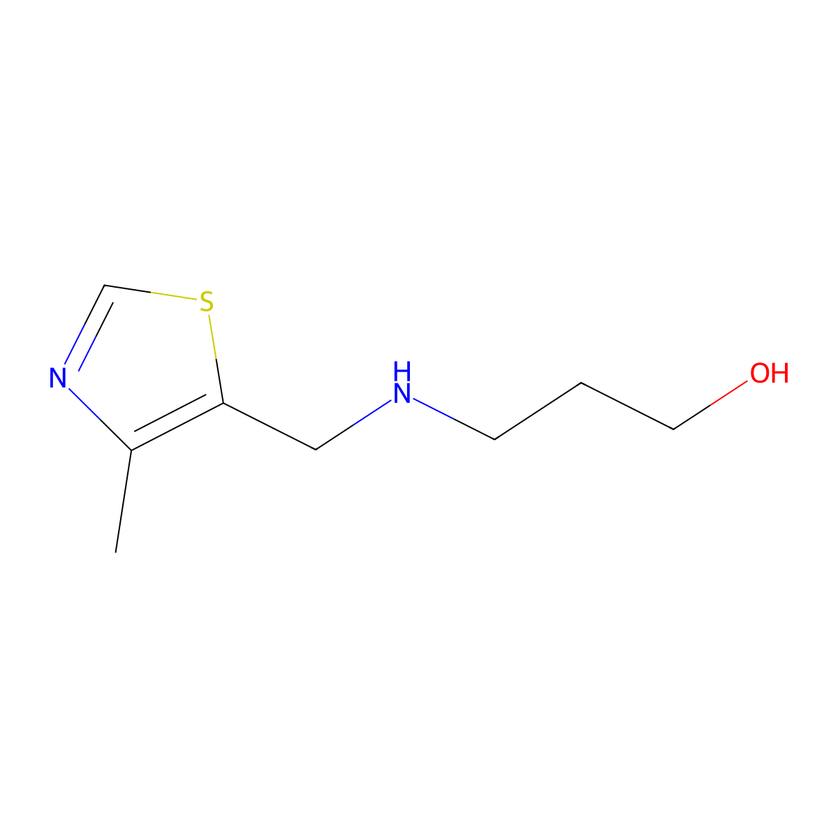3-{[(4-Methyl-1,3-thiazol-5-yl)methyl]amino}propan-1-ol molecular structure, CAS 1497249-68-9