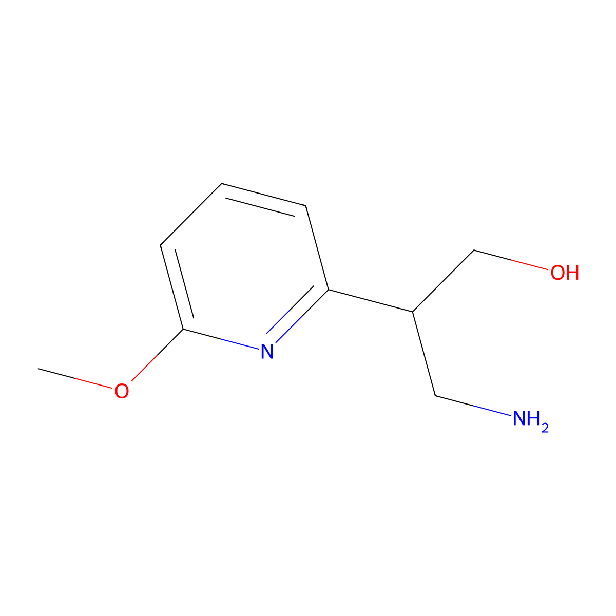 3-Amino-2-(6-methoxypyridin-2-yl)propan-1-ol molecular structure, CAS 1497255-45-4