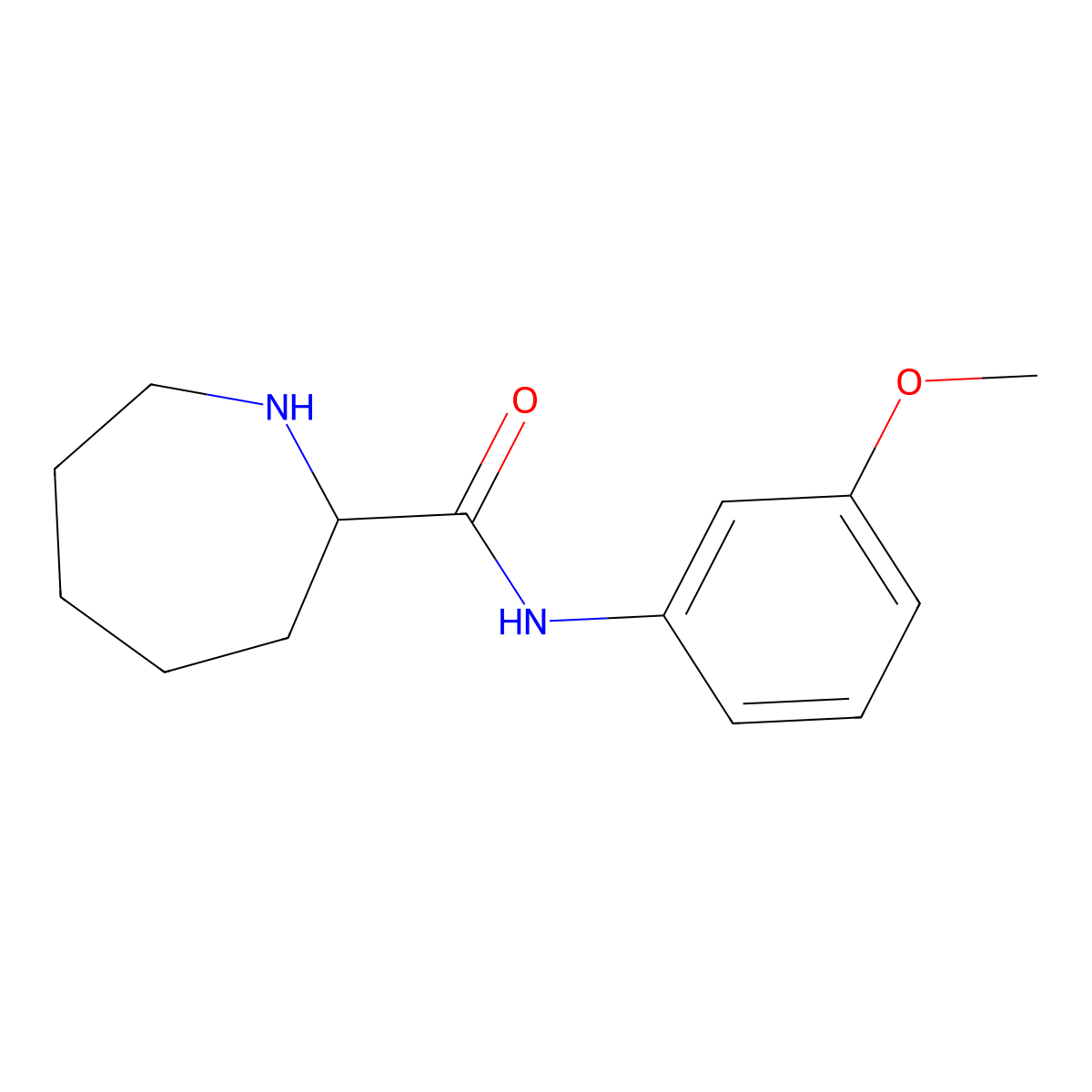 N-(3-methoxyphenyl)azepane-2-carboxamide molecular structure, CAS 1497258-57-7
