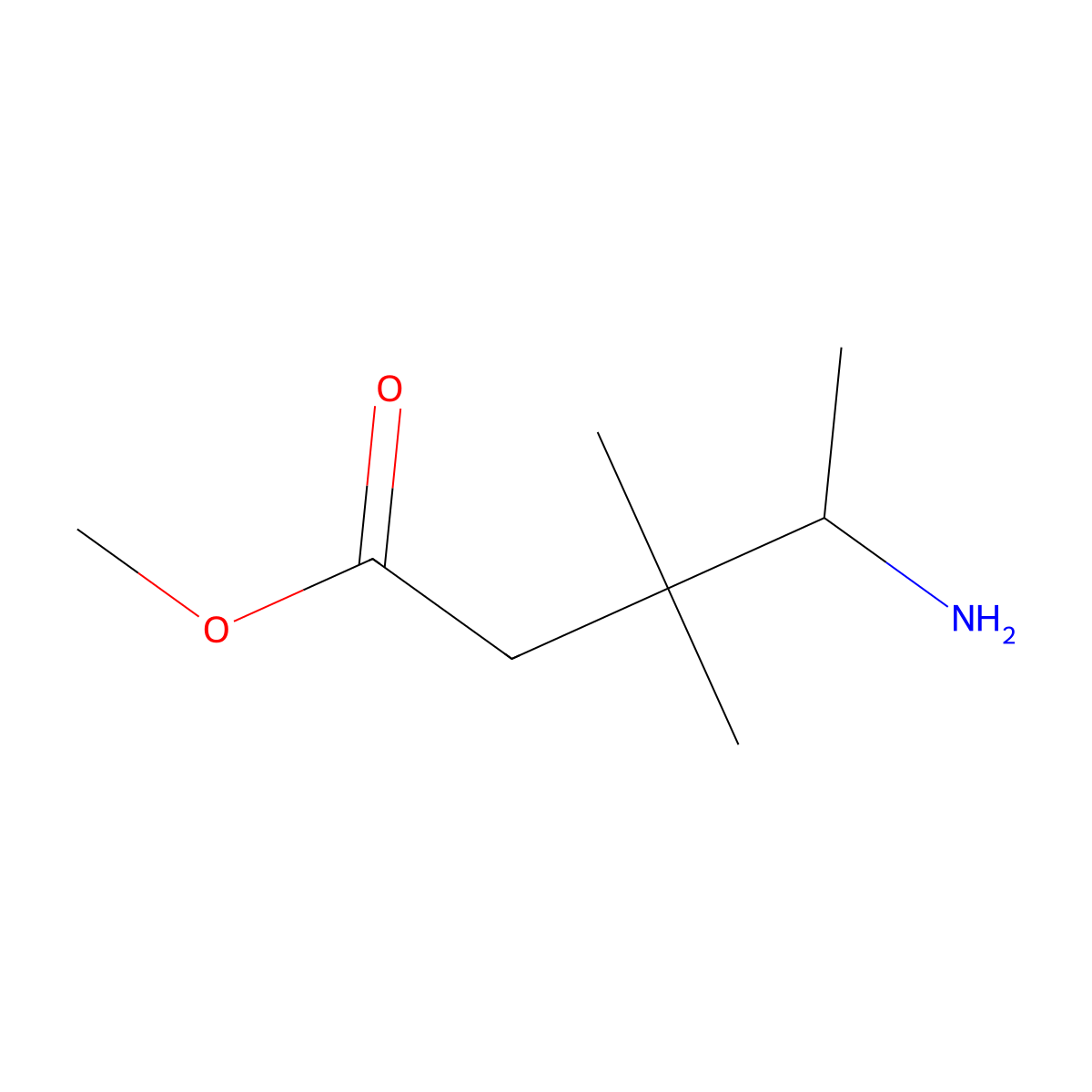 Methyl 4-amino-3,3-dimethylpentanoate molecular structure, CAS 1497260-99-7