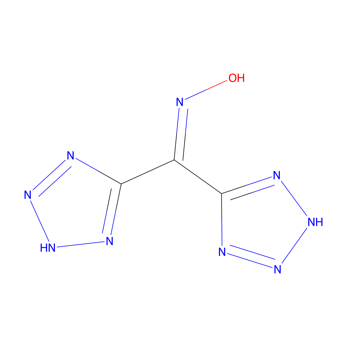 Bis(1H-tetrazole-5-yl)methanone oxime molecular structure, CAS 1497265-48-1