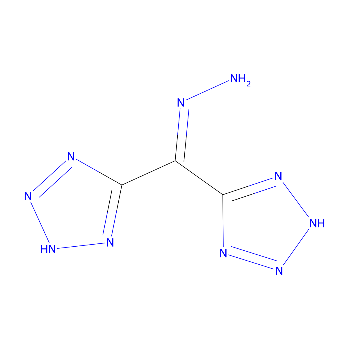 5,5'-(Hydrazonomethylene)-bis-(1H-tetrazole) molecular structure, CAS 1497265-50-5