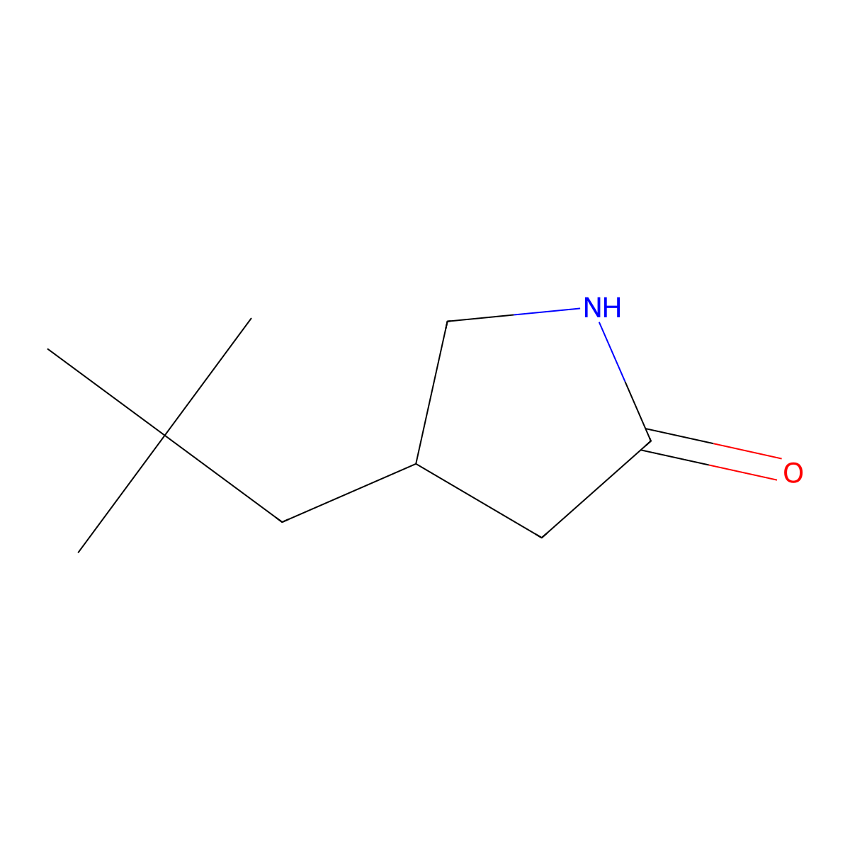 4-(2,2-Dimethylpropyl)pyrrolidin-2-one molecular structure, CAS 1497268-53-7