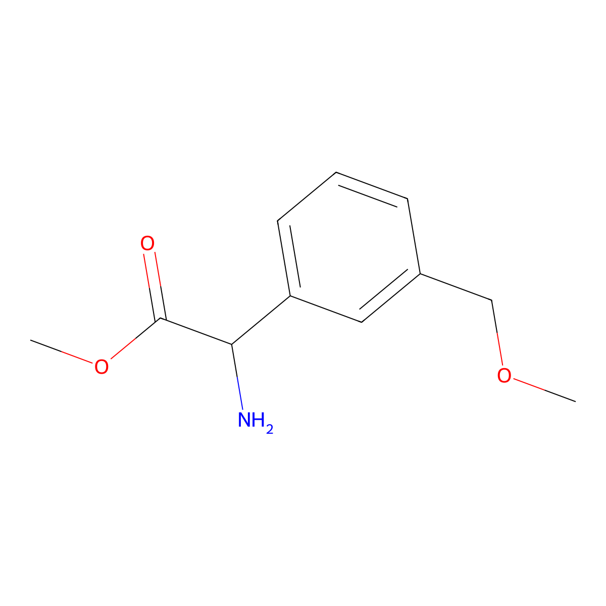 Methyl 2-amino-2-(3-(methoxymethyl)phenyl)acetate molecular structure, CAS 1497274-54-0