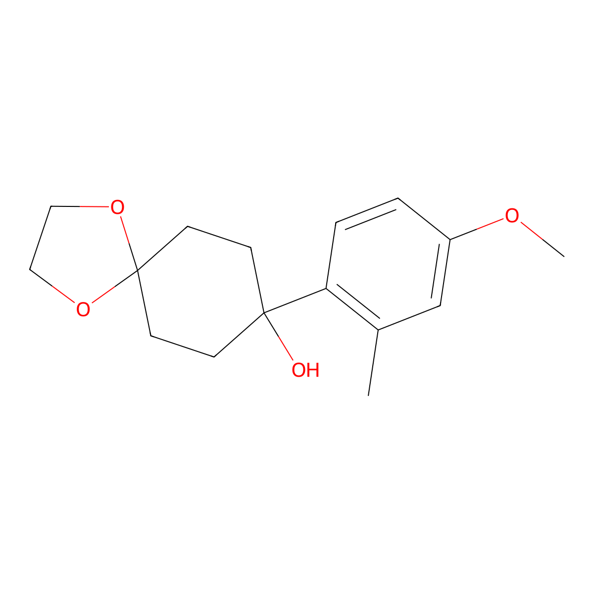 8-(4-Methoxy-2-methylphenyl)-1,4-dioxaspiro[4.5]decan-8-ol molecular structure, CAS 1497278-04-2