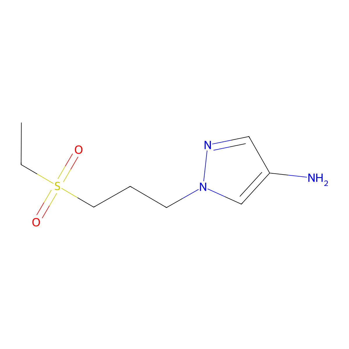 1-(3-(Ethylsulfonyl)propyl)-1h-pyrazol-4-amine molecular structure, CAS 1497294-29-7