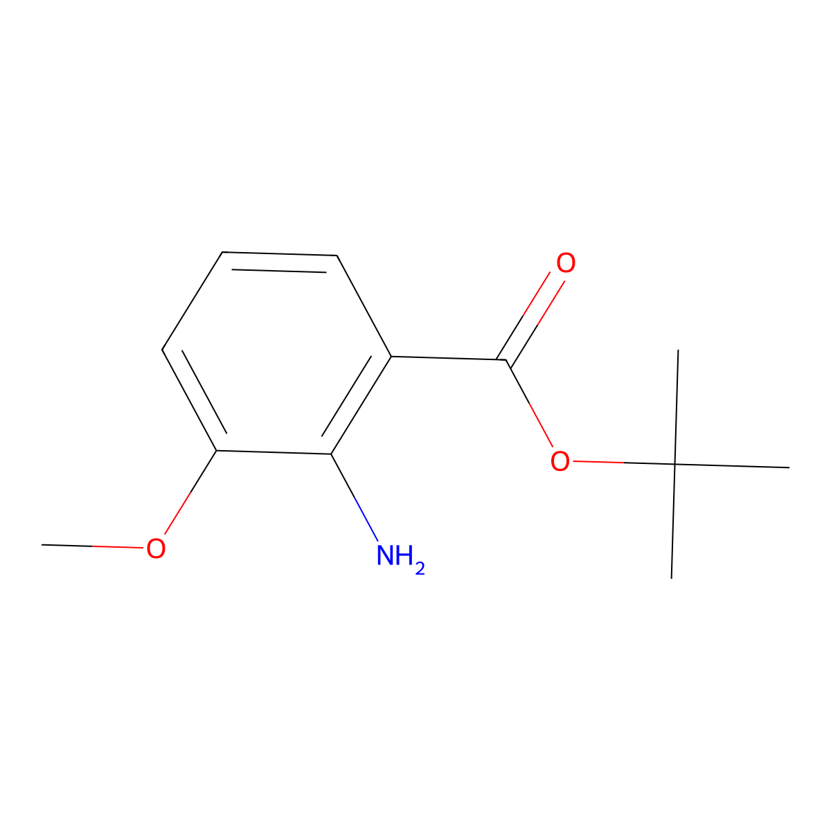 Tert-butyl 2-amino-3-methoxybenzoate molecular structure, CAS 1497312-94-3