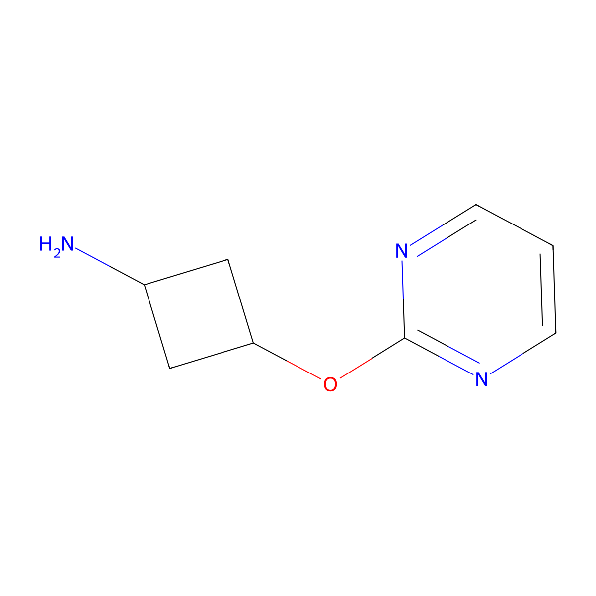 3-(Pyrimidin-2-yloxy)cyclobutan-1-amine molecular structure, CAS 1497318-34-9