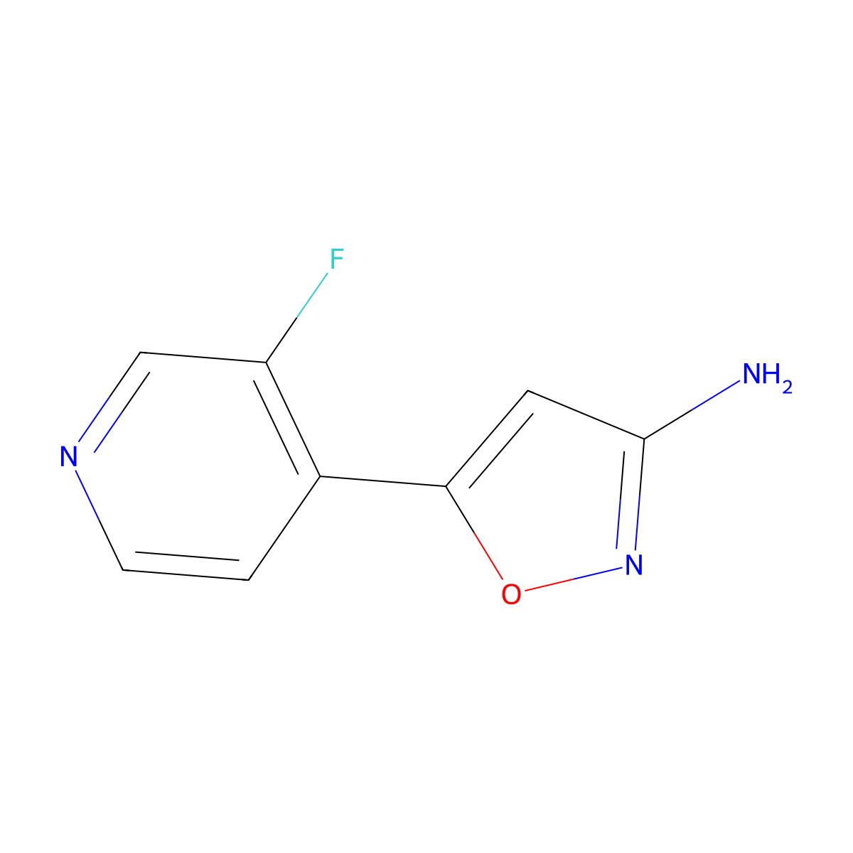 5-(3-Fluoropyridin-4-yl)isoxazol-3-amine molecular structure, CAS 1497324-57-8