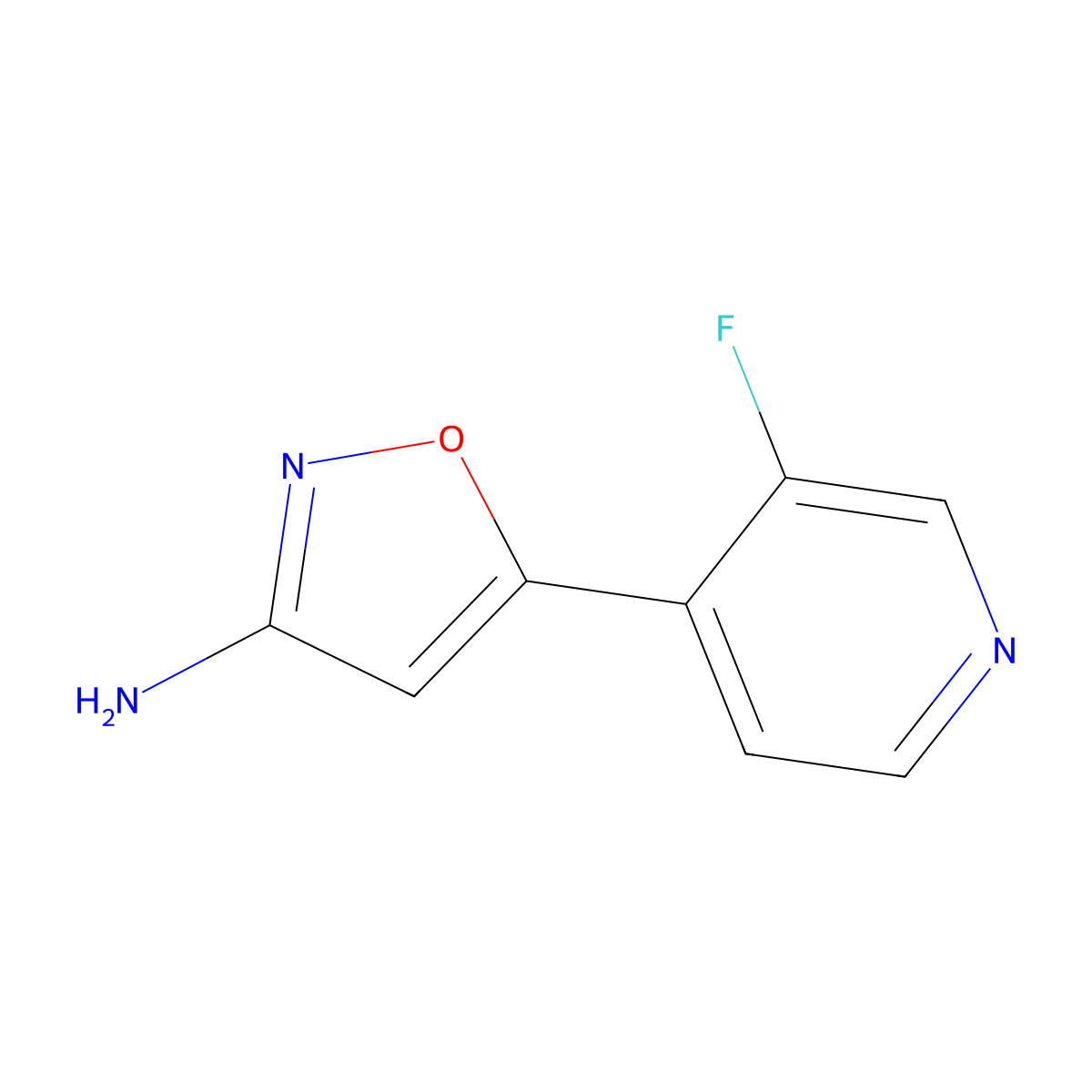 5-(3-Fluoropyridin-4-yl)isoxazol-3-amine molecular structure, CAS 1497324-57-8