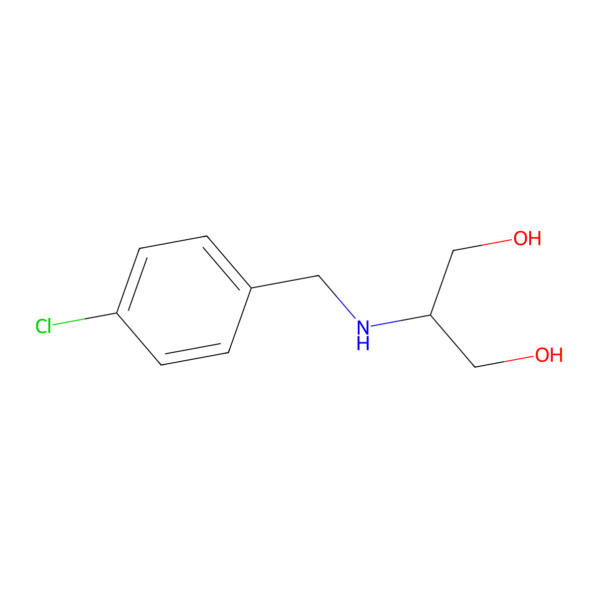 2-{[(4-Chlorophenyl)methyl]amino}propane-1,3-diol molecular structure, CAS 1497328-66-1