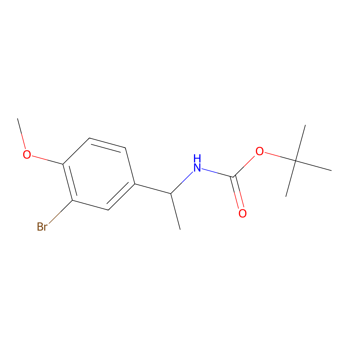 Tert-butyl N-[1-(3-bromo-4-methoxyphenyl)ethyl]carbamate molecular structure, CAS 1497338-25-6