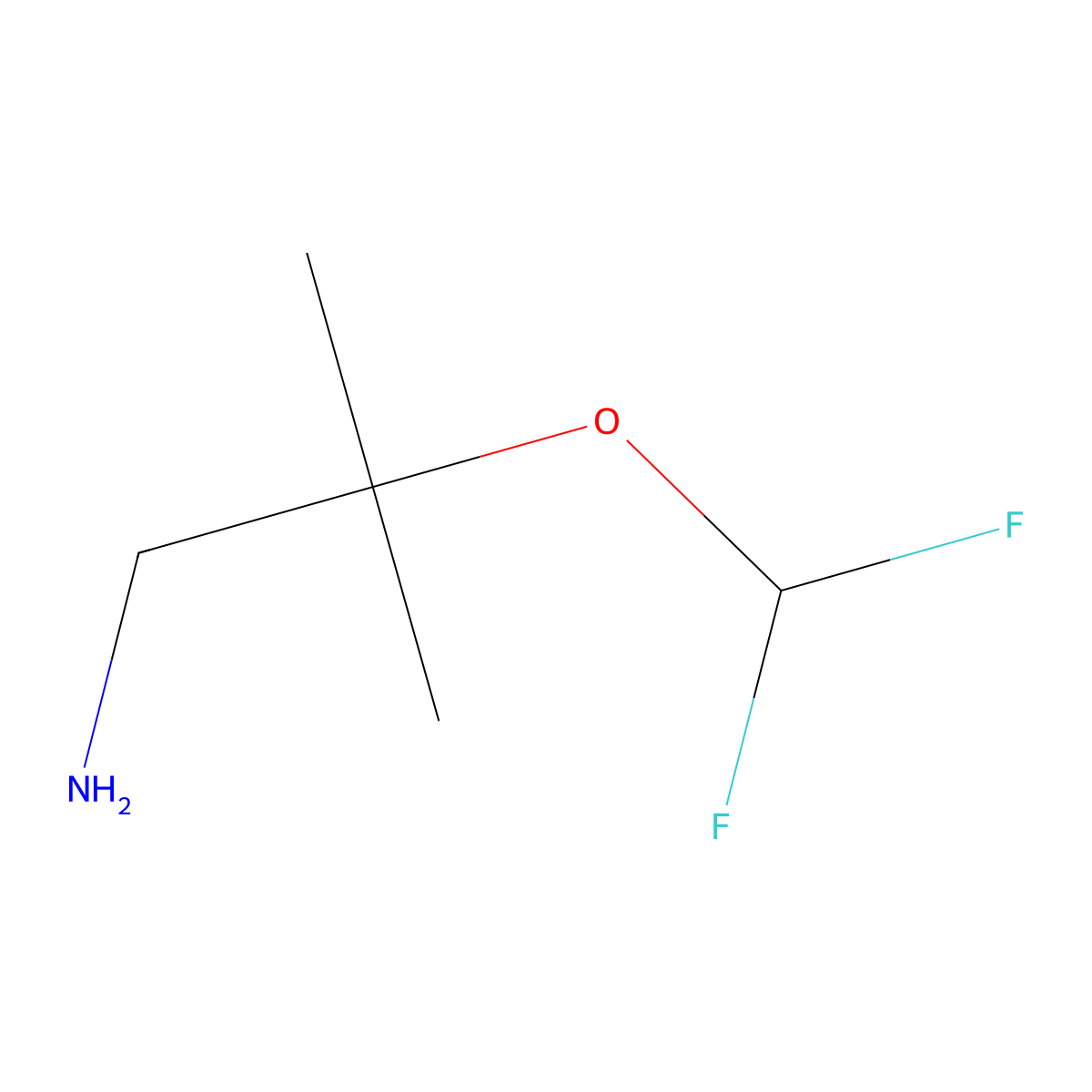2-(Difluoromethoxy)-2-methylpropan-1-amine molecular structure, CAS 1497338-38-1