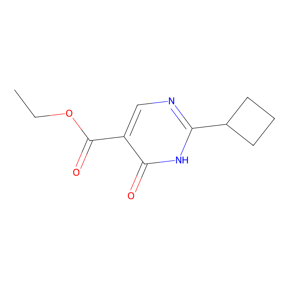 Ethyl 2-cyclobutyl-6-oxo-1,6-dihydropyrimidine-5-carboxylate molecular structure, CAS 1497359-53-1