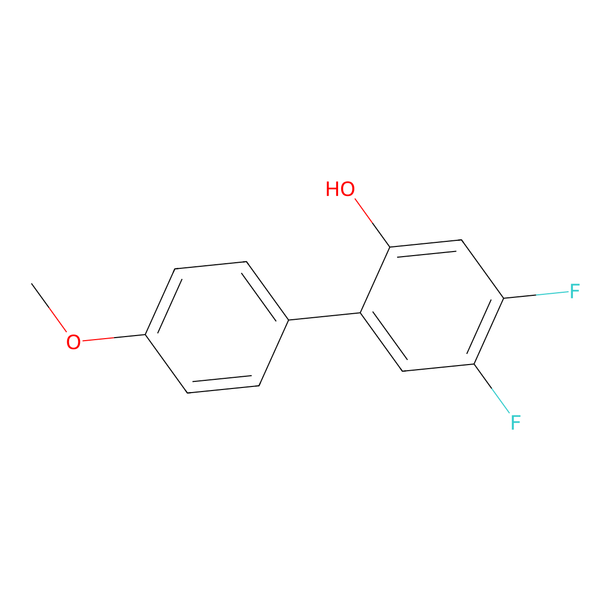4,5-Difluoro-4'-methoxy[1,1'-biphenyl]-2-ol molecular structure, CAS 1497359-98-4