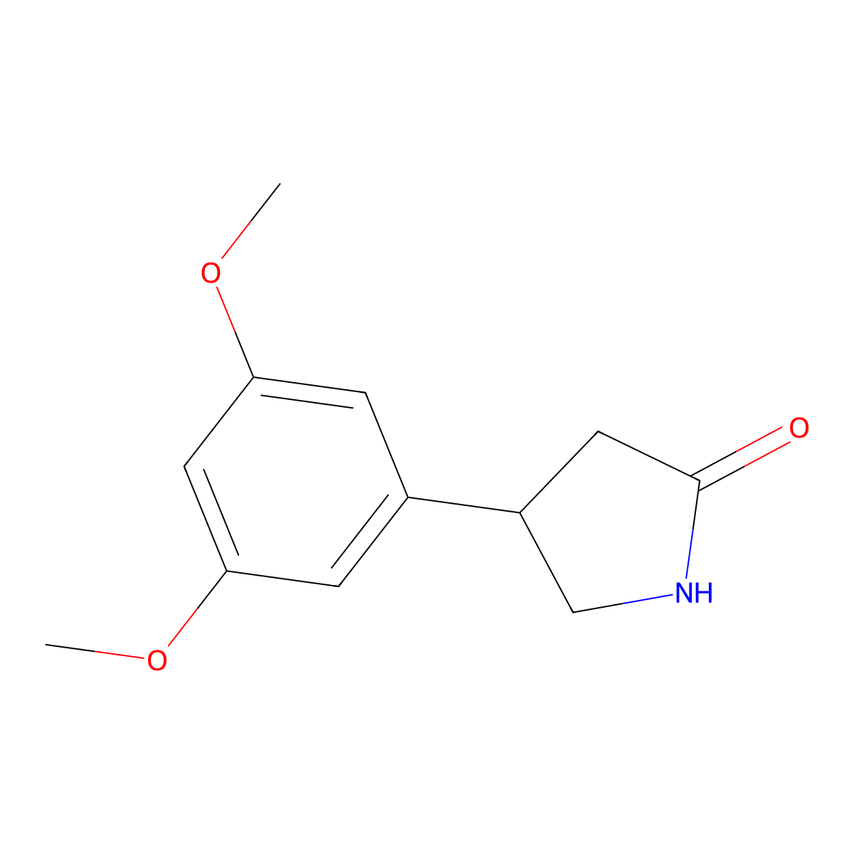 4-(3,5-Dimethoxyphenyl)pyrrolidin-2-one molecular structure, CAS 1497384-64-1