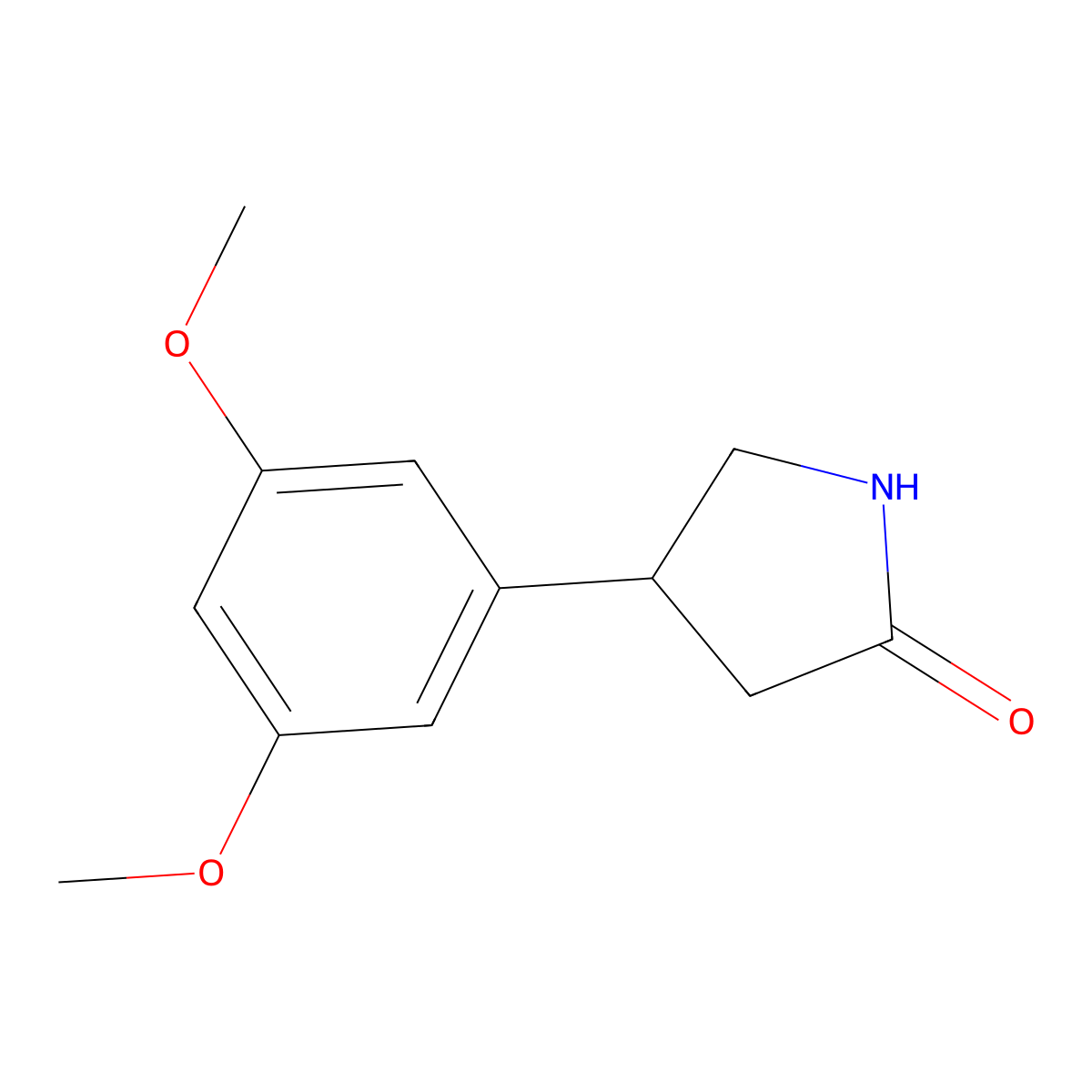 4-(3,5-Dimethoxyphenyl)pyrrolidin-2-one molecular structure, CAS 1497384-64-1