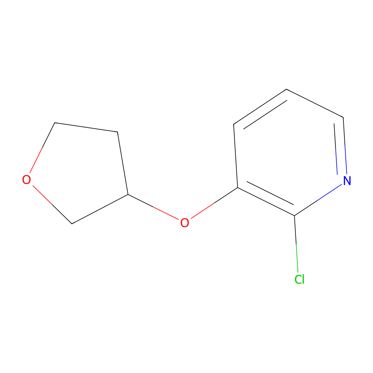 2-Chloro-3-((tetrahydrofuran-3-yl)oxy)pyridine molecular structure, CAS 1497388-44-9