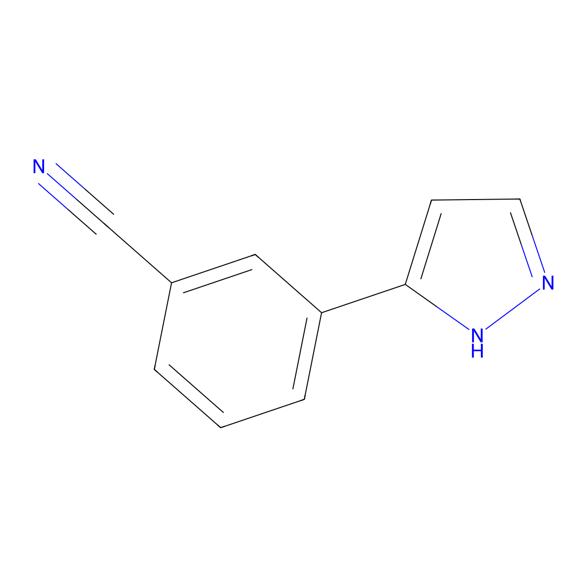 3-(2H-pyrazol-3-yl)benzonitrile molecular structure, CAS 149739-51-5