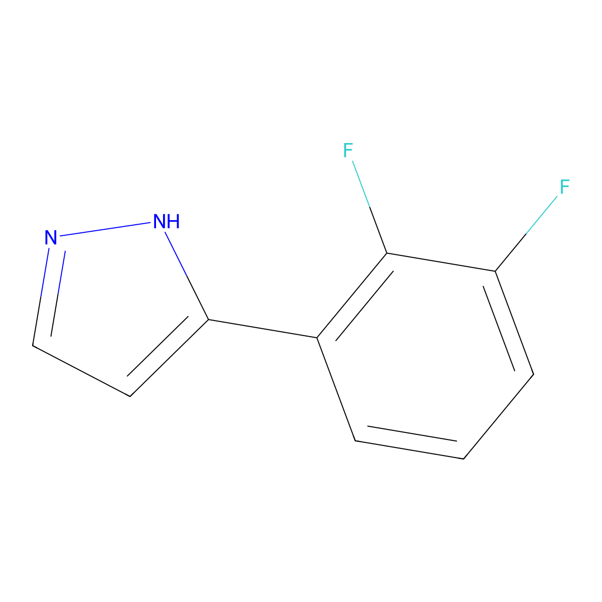 3-(2,3-difluorophenyl)-1H-pyrazole molecular structure, CAS 149739-60-6
