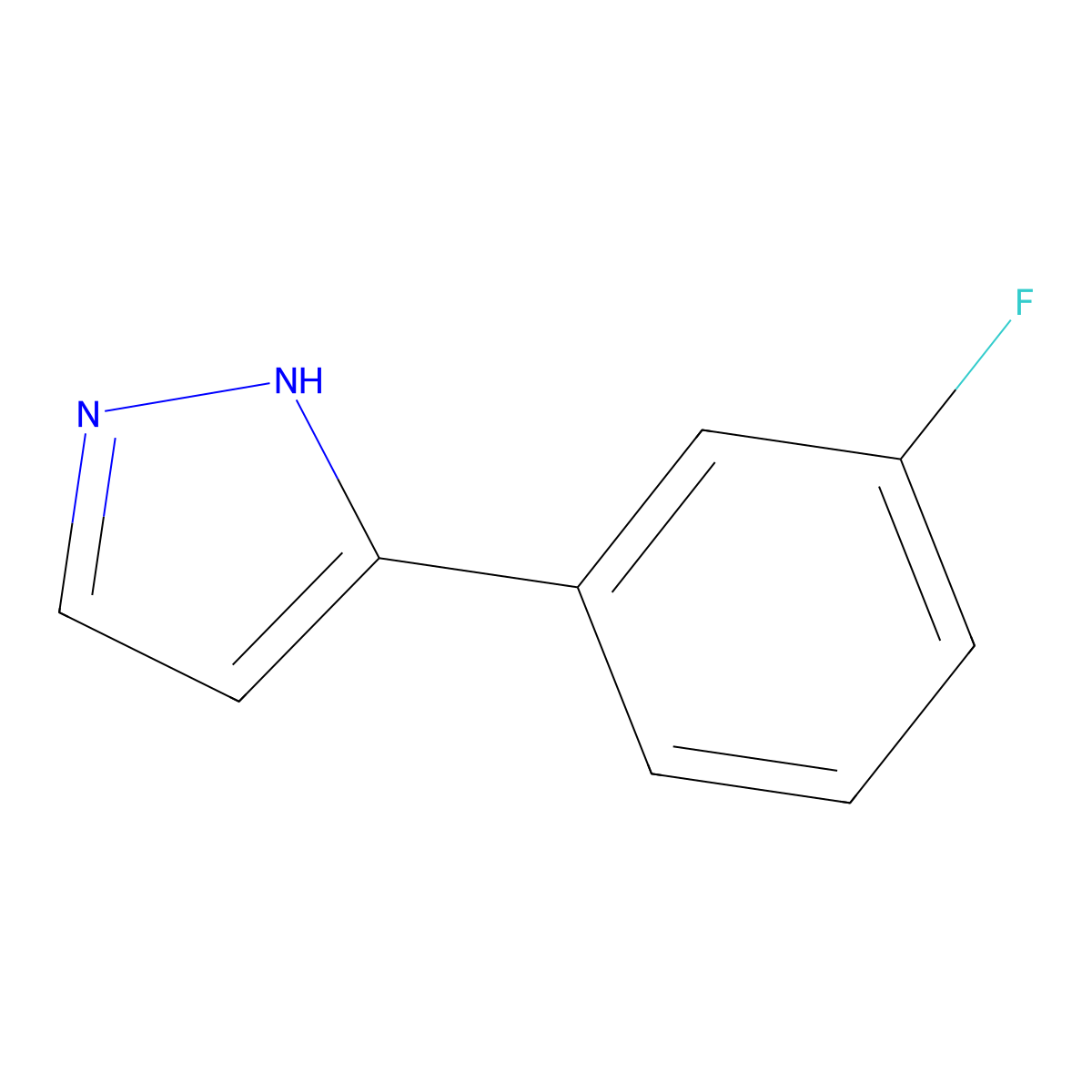 3-(3-fluorophenyl)-1H-pyrazole molecular structure, CAS 149739-61-7