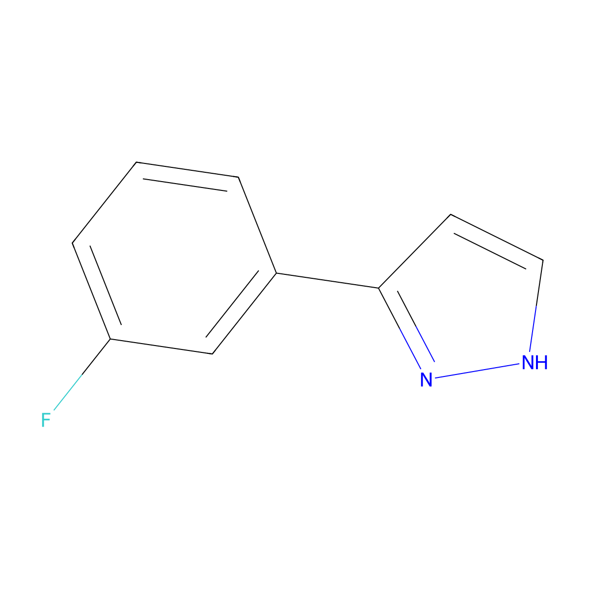 3-(3-fluorophenyl)-1H-pyrazole molecular structure, CAS 149739-61-7