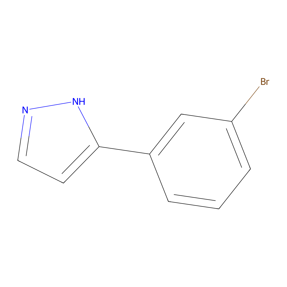3-(3-Bromophenyl)-1H-pyrazole molecular structure, CAS 149739-65-1