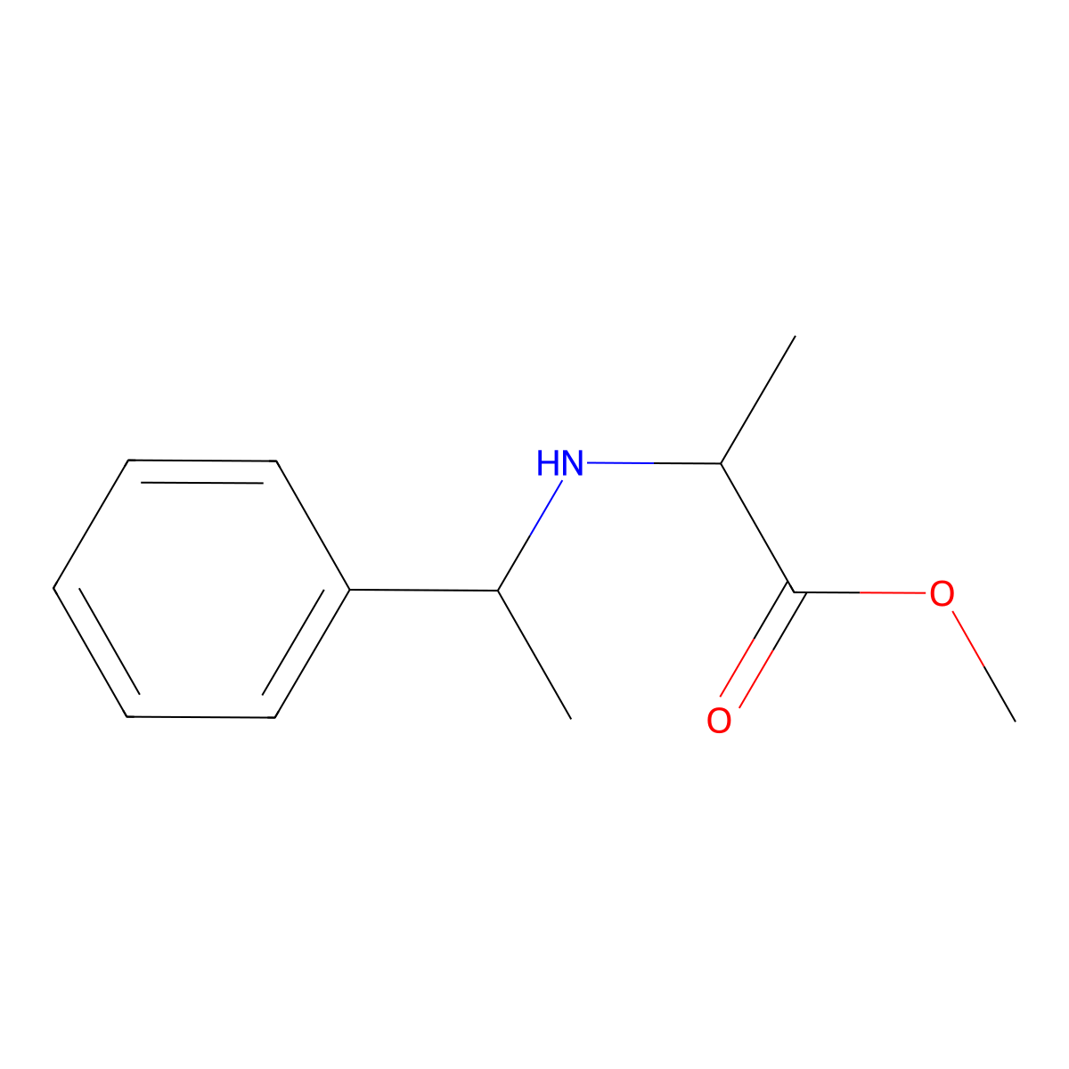 Methyl 2-[(1-phenylethyl)amino]propanoate molecular structure, CAS 1497398-45-4